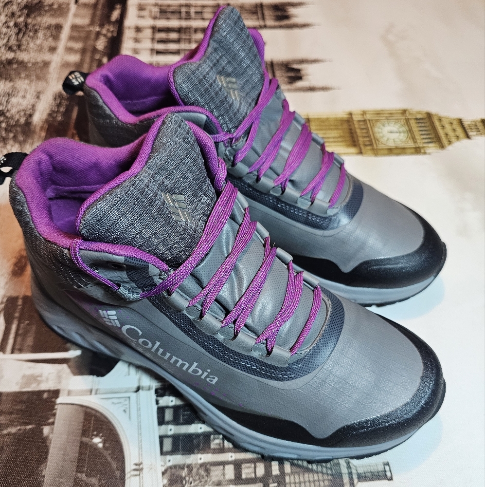 Columbia Irrigion Trail Mid Outdry Xtrm hiking boots purple/grey women  size 9.5